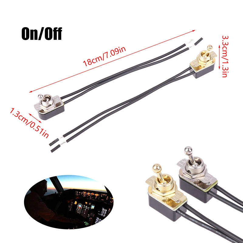 AC 250V 3A Off Prewired Standard Toggle Switch Wire Cable Contacts Zpaxo