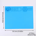 Silicone Painting Mat Kids Art Crafts Pads with Cup and Paint Brush Holder Palette DIY Handmade Mat Zpaxo Blue