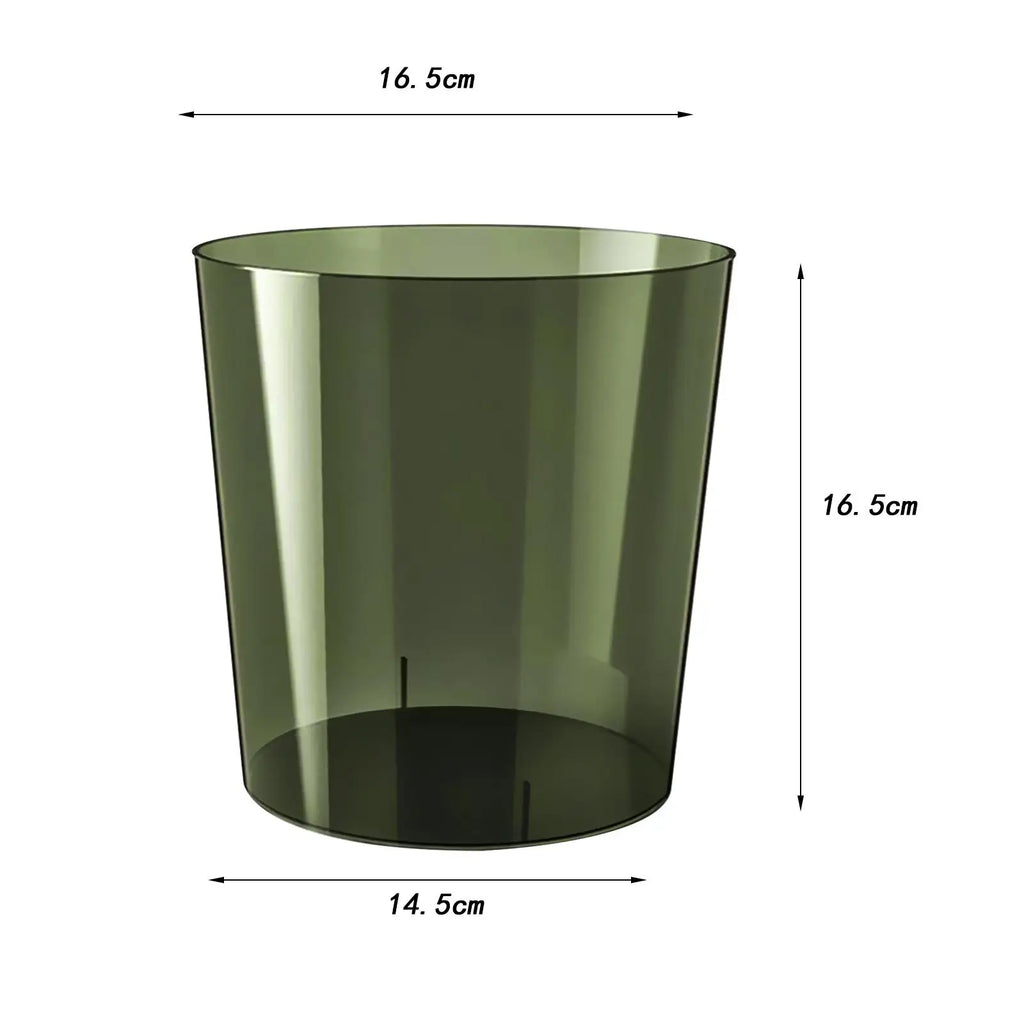 Waste Paper Bin Rubbish Bin Clear Round Dustbin Trash Can for Dressing Table Office Bedroom Kids Room Zpaxo