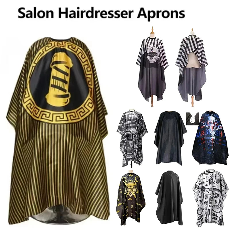 Hairdressing Coth Pattern Cutting Hair Waterproof Cloth Salon Barber Cape Professional Hair Stylist Retro Aprons Haircut Cape Zpaxo