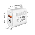 65w 2 Port Fast Charger Adapter Wall Plug International Travel