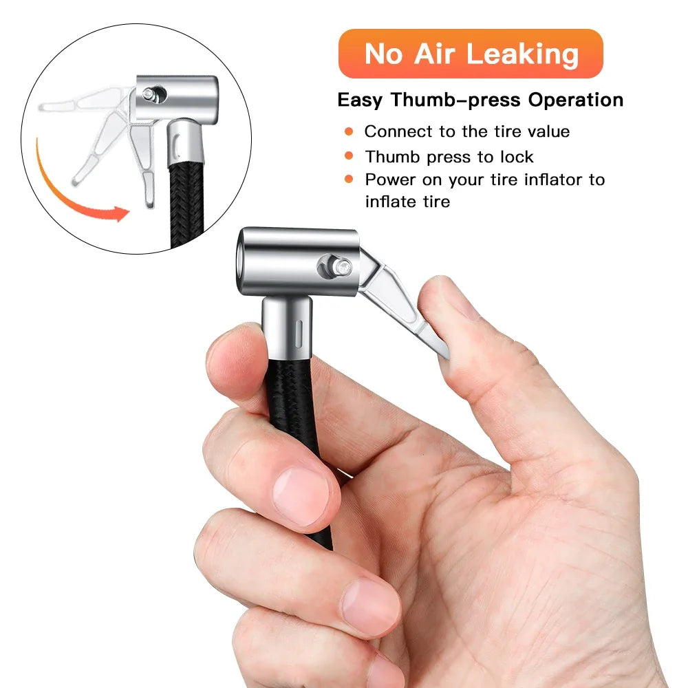 Tire Inflator Extension Hose 10–60cm | Locking Air Chuck