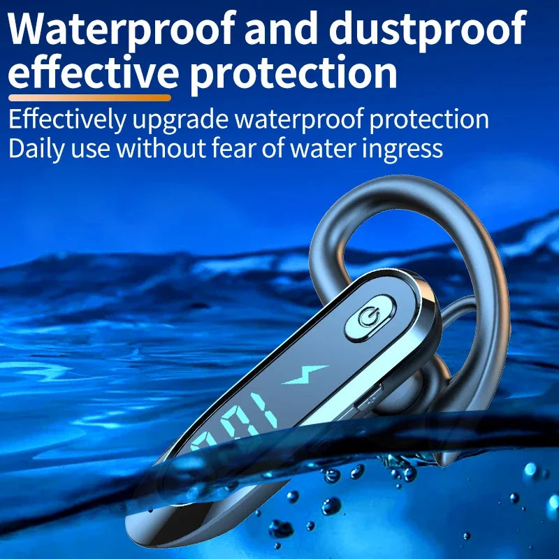 Bluetooth 6 0 Earphone Ear Hook Headphone 270 Degree Rotation LED