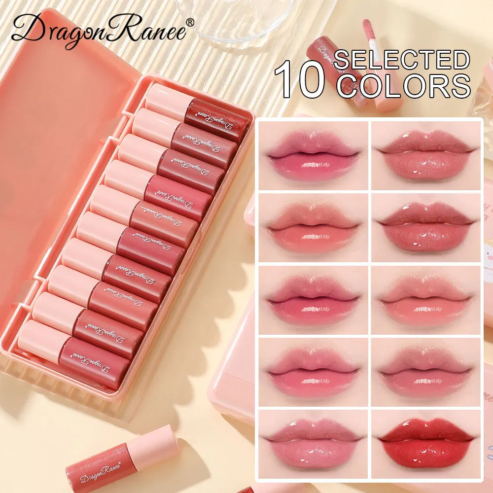 Twelve-Piece Lip Gloss Set with Water-Glossy Mirror Finish and Fine Shimmer, Moisturizing Lip Gloss That Doesn'T Fade, Easy to Apply, Long-Lasting Effect Lip Gloss Set Zpaxo