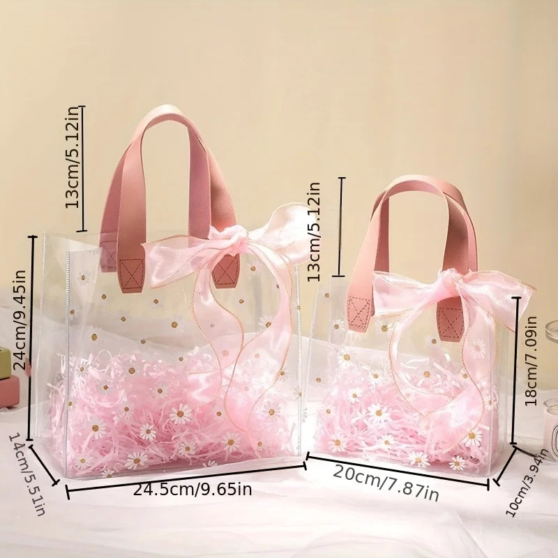 Daisy Tote Gift Bag – Foldable PVC Candy & Jewelry Bag