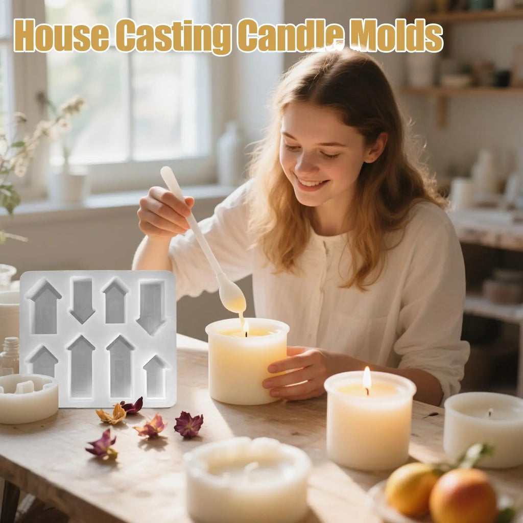 House Shape Resin Mold Silicone Christmas 8-Slot Plaster Casting