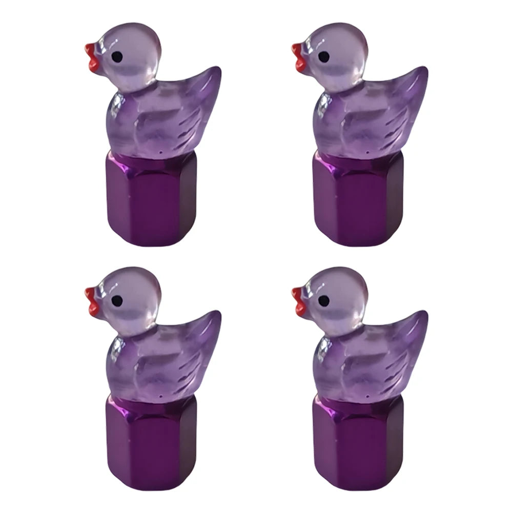 Cute Duck Glow Dark Tire Valve Caps Auto Stem Covers Cars Motorcycles Zpaxo purple pink