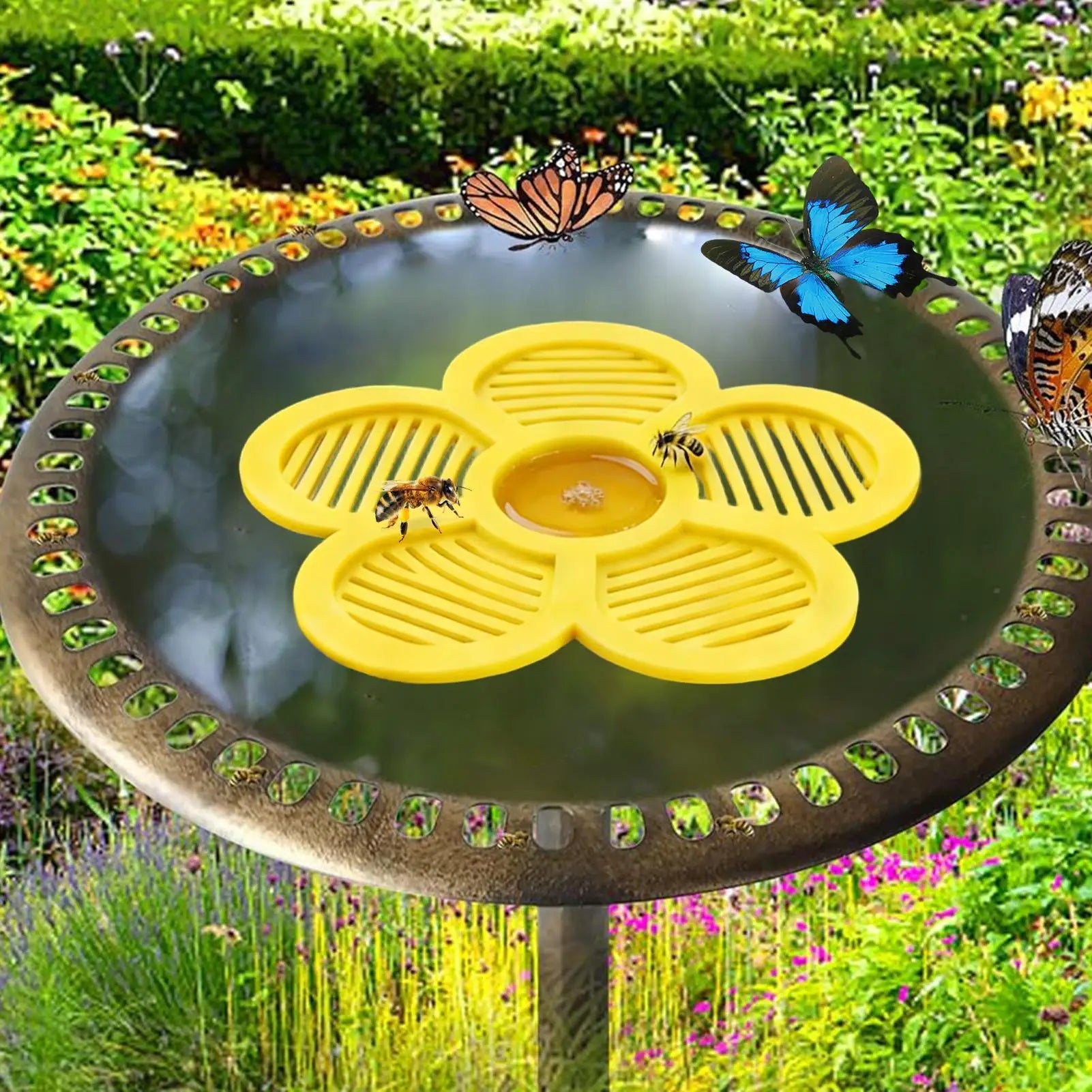 Floating Bee Waterer Outdoor Flower Shape Garden Feeder Drinker