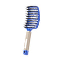 Hair Brush Scalp Massage Comb Hairbrush Boar Bristle Nylon Women Wet Curly Detangle Hair Brush Salon Hairdressing Styling Tool Zpaxo Blue
