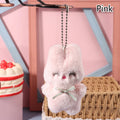 ▶1PCS Cute Rabbit Plush Keychain Cartoon Bunny Pendant Soft Stuffed Doll for Kids Backpack Bag Decorative Toy Zpaxo Pink
