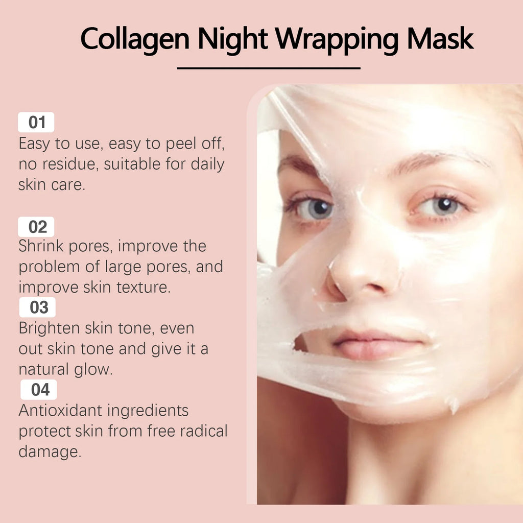 Hoygi Collagen Peel Off Mask Anti Wrinkle Firming Hydrating Easy Peel All Skin Types Non Irritating Deep Cleansing Brightening Zpaxo