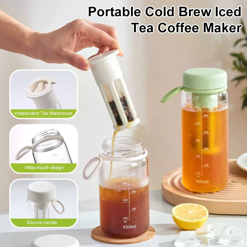 Cold Brew Coffee Pot High-capacity Espresso Filter Bottle Cold Brewing Pot Portable Iced Brew Coffee Maker Juice Coffe Kettle Zpaxo