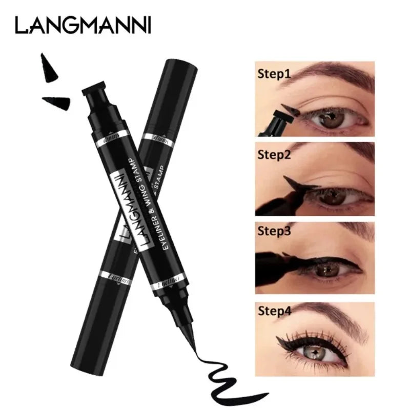 1 Black Eyeliner Stamp Waterproof Sweat-proof Dual-ended Liquid Quick Zpaxo F