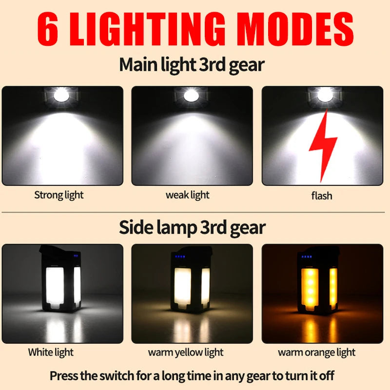 Solar LED Camping Lantern – Type-C USB Power Bank Light
