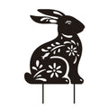 Easter Decor Black Rabbit Silhouette Stake Honey Jar Yard Signs