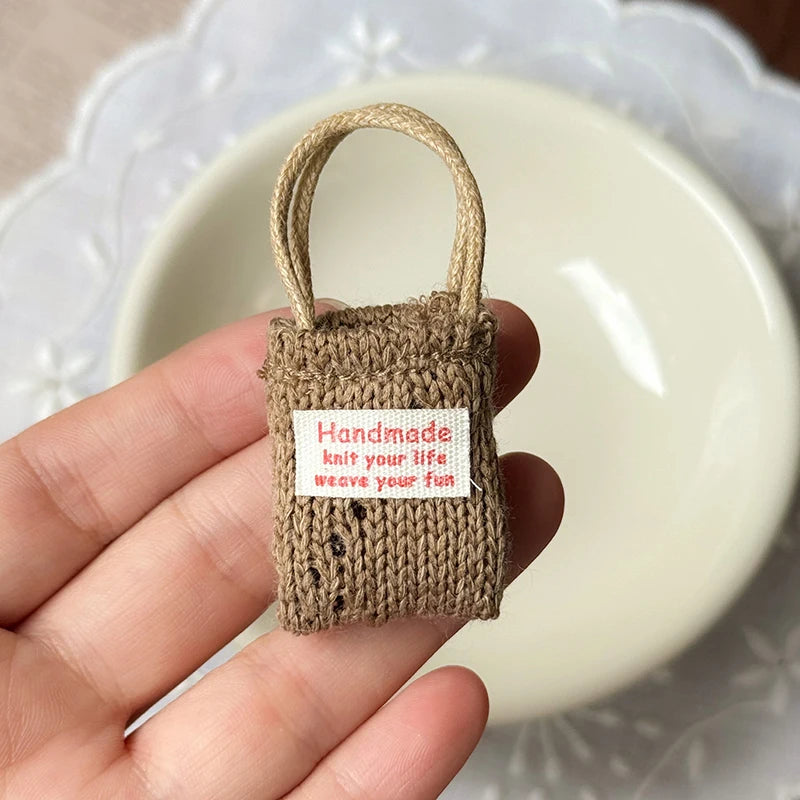 ▶Doll Simulation Knitting Shoulder Bag Crossbody Bag For 15-17cm Doll Mini Bags Plush Dolls Clothes Accessories Zpaxo A2