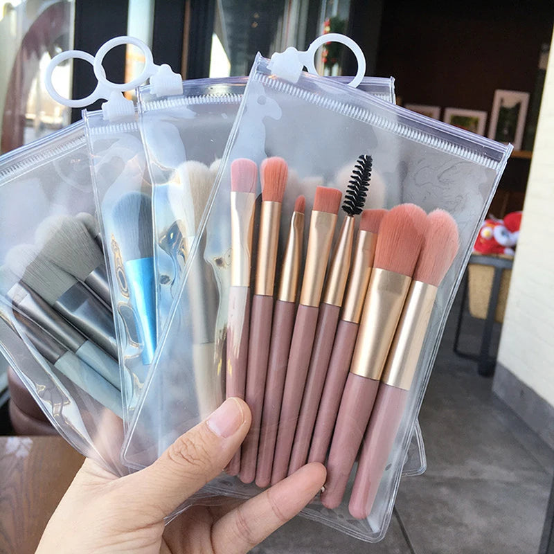 Mini Makeup Brushes Beginner Matte Wooden Handle Portable Soft Brush Zpaxo