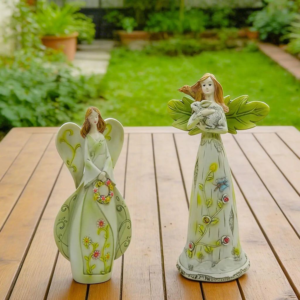 Fairy Statues Resin Hand-painted Desktop Decoration Flower Statue