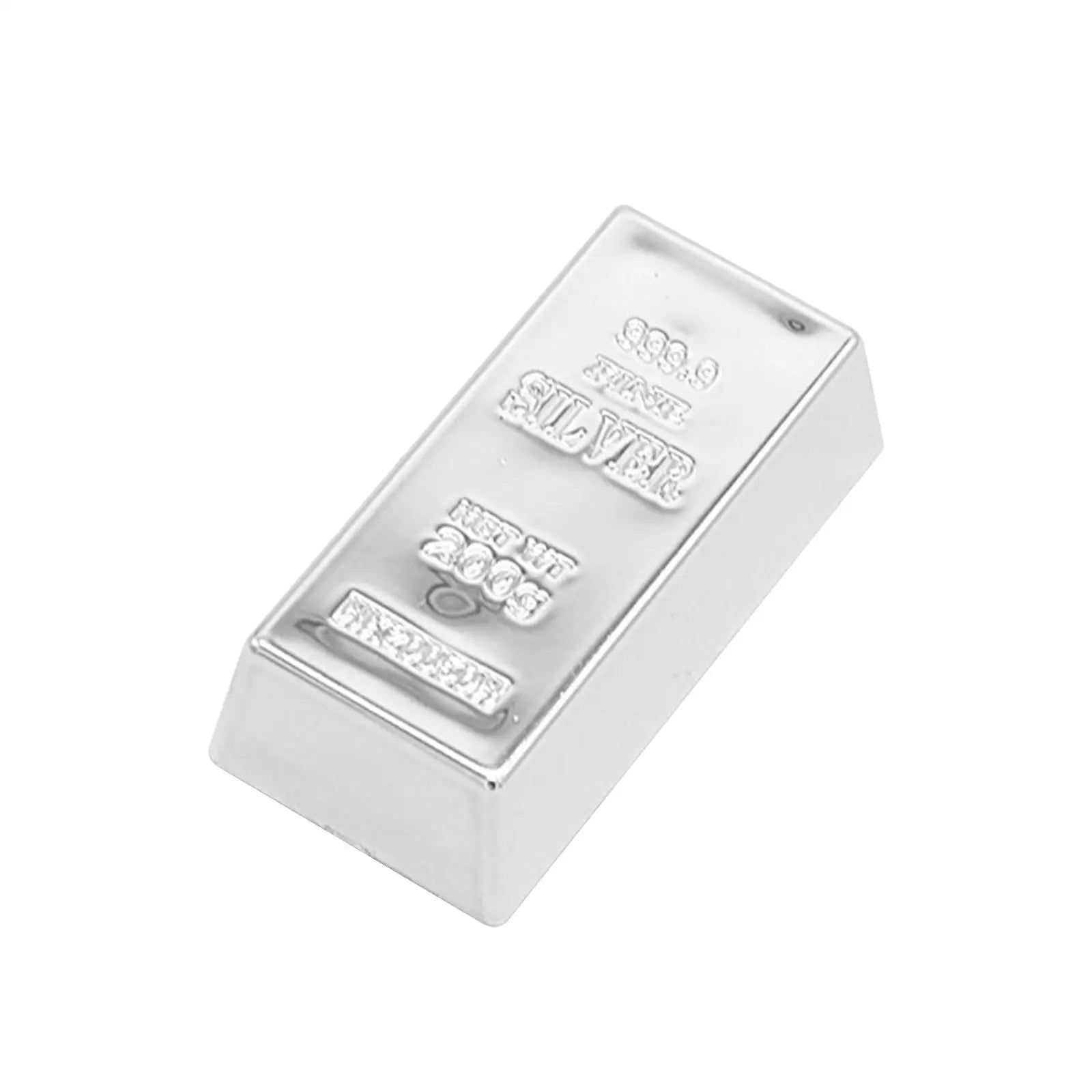 Fake Silver Bullion Realistic Silver Bar Simulated Silver Brick for Funny Gifts Halloween Party Favor Home Decor Holiday Zpaxo Small