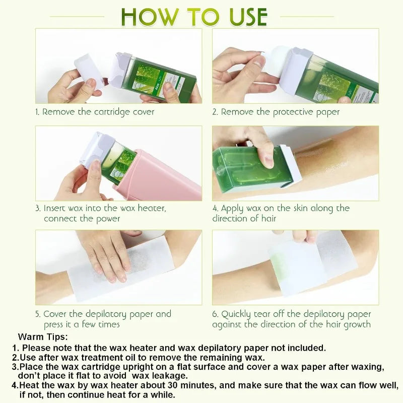 3-in-1 Roll-On Waxing Kit – Soft Wax Heater & Strips Unisex Roll-On Waxing Kit Zpaxo