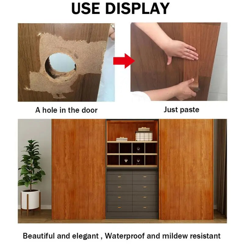 4.5M Realistic Wood Grain Repair Duct Tape Furniture Renovation Adhesive Skirting Waist Line Floor Stickers Home Decor Zpaxo