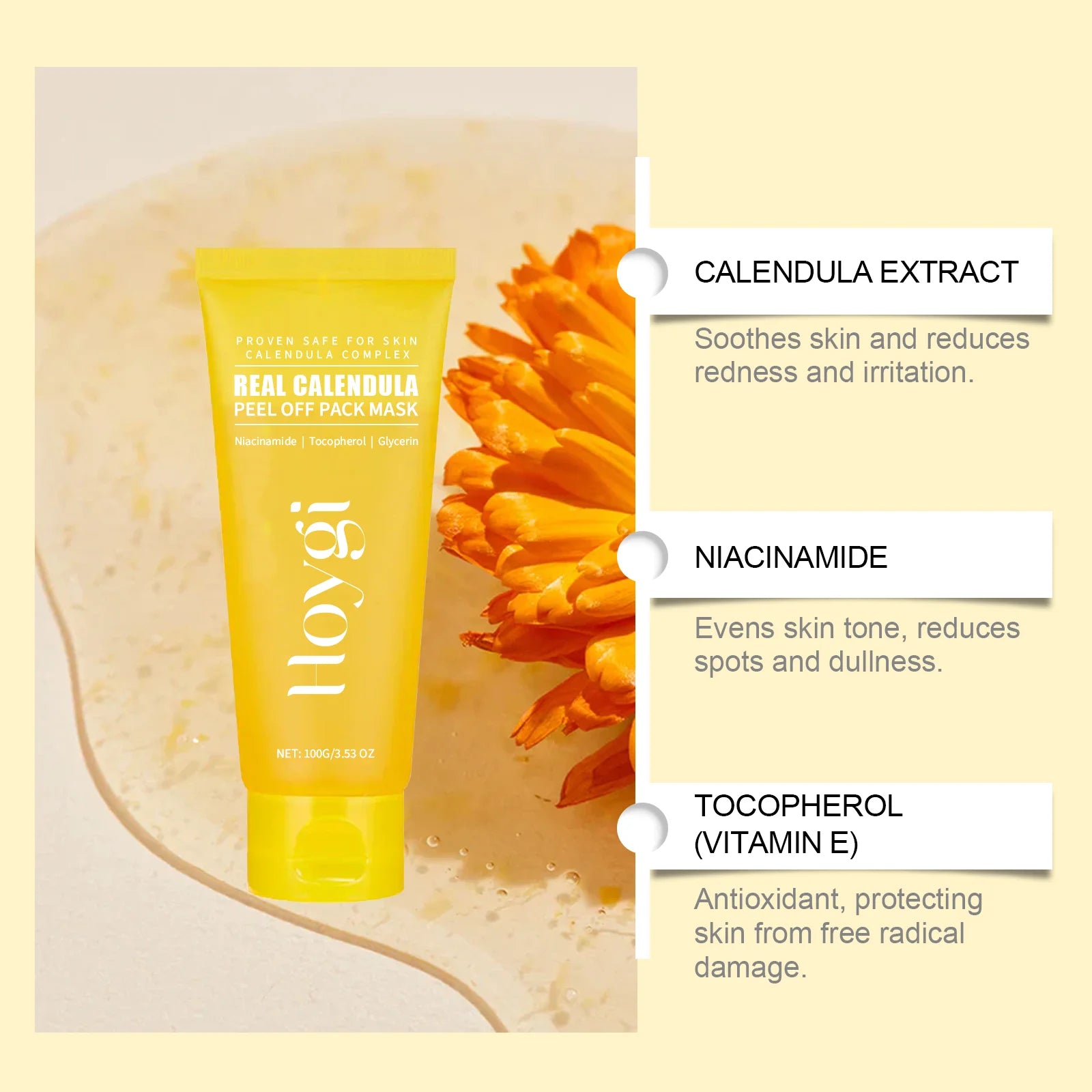 Calendula Peel-Off Mask – Blackheads, Pores & Dark Spots Peel-Off Face Mask Zpaxo