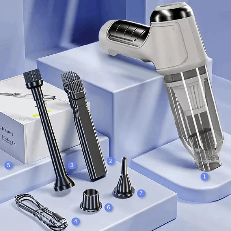 Wireless Vacuum Powerful Cleaner Portable Cleaning Mini strong Auction Machine Cleanings Handhled Blower Machines for Home Car Zpaxo GRAY