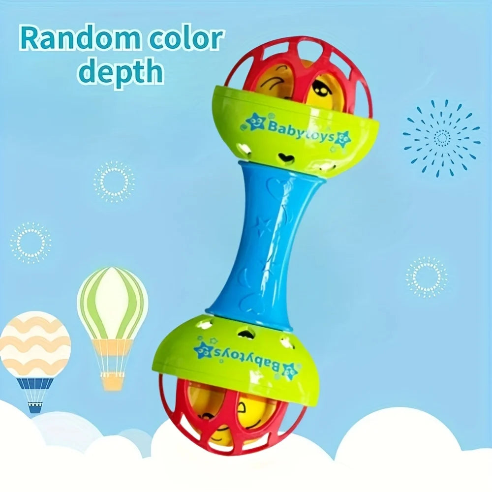 Baby Double Headed Ringing Toy Available Multiple Colors Bright Zpaxo Blue