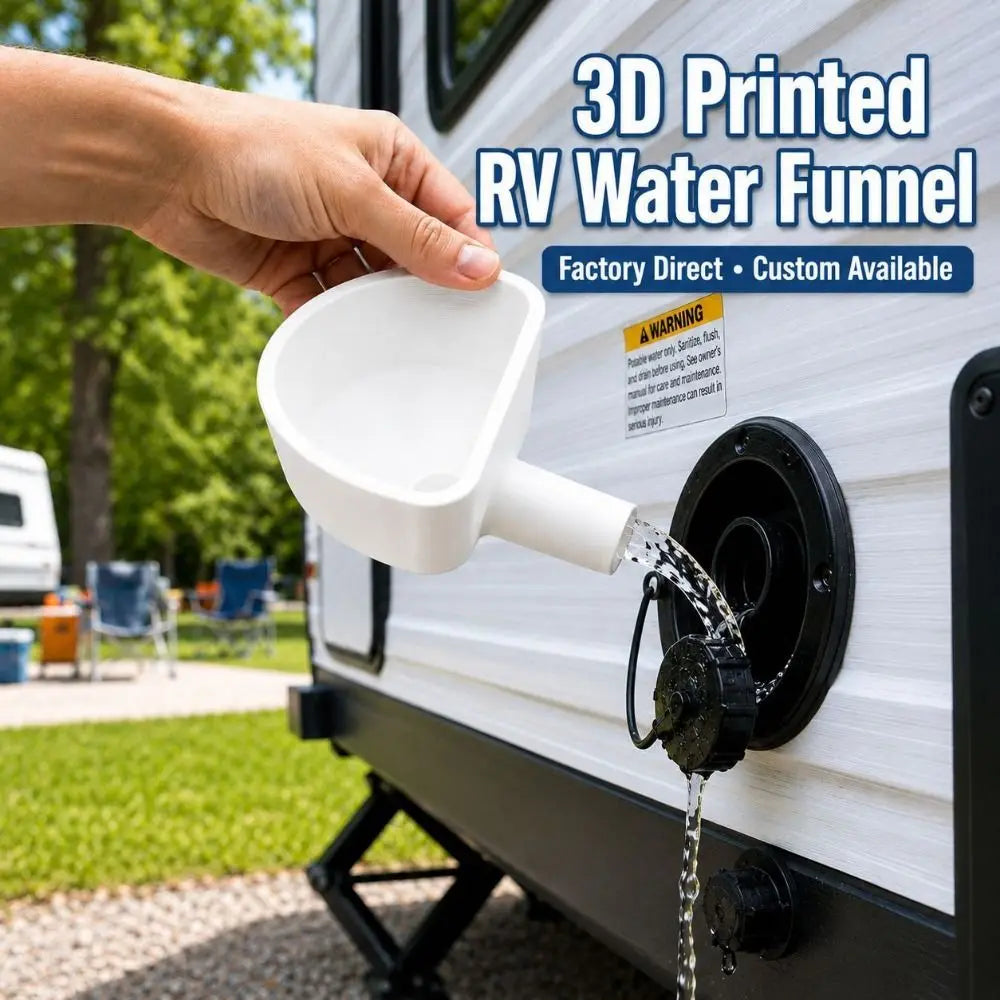 3D Printed RV Water Tank Filling Funnel Easy Install Design Universal Zpaxo