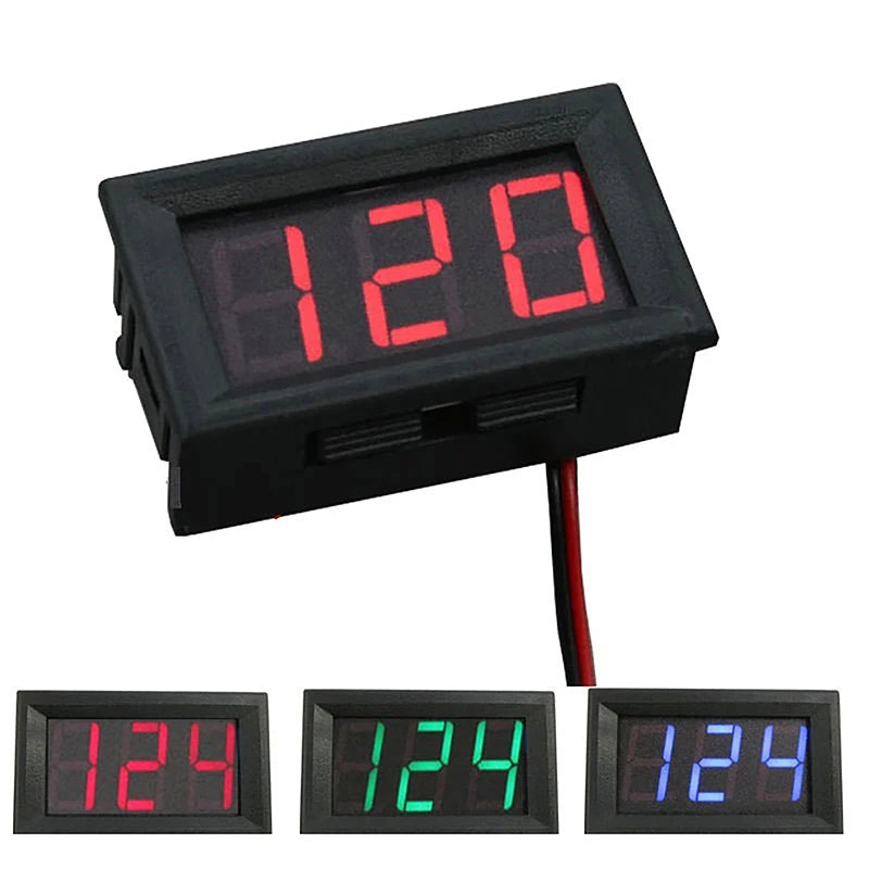 Digital Voltmeter 2-wire Mini DC 5V 120V Voltage Display Components
