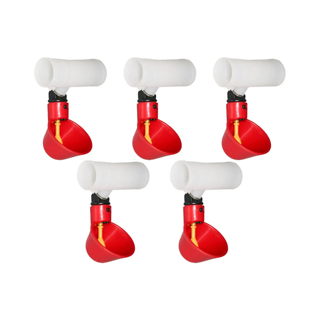 5 Pieces Automatic Chicken , Waterers Cups, Plastic Bowls Feeder Watering Cups for Chicks Poultry Supplies Hen Backyard Zpaxo