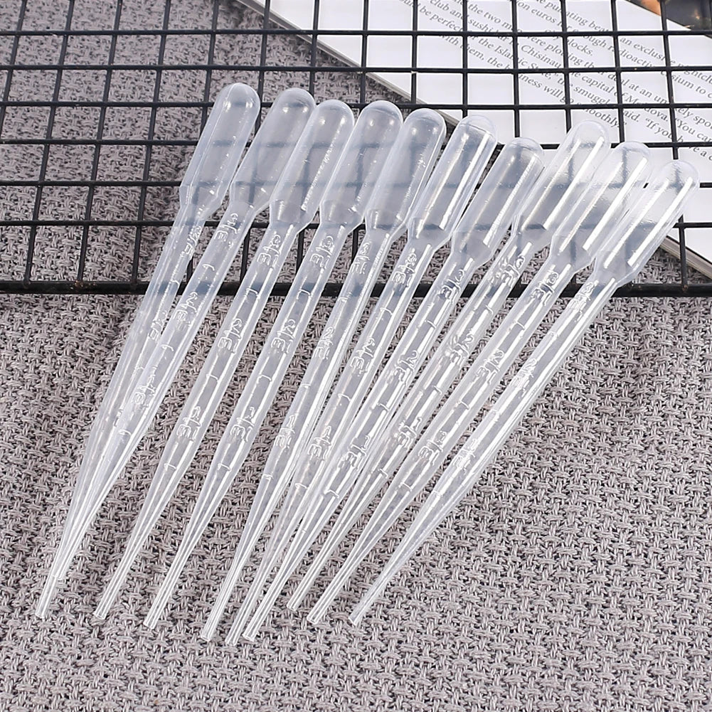 10/100Pcs Plastic Pipettes 3ml Transparent Transfer Pipette Droppers Epoxy Resin Casting Scientific Experiment Liquid Extraction Zpaxo 10Pcs 3ml
