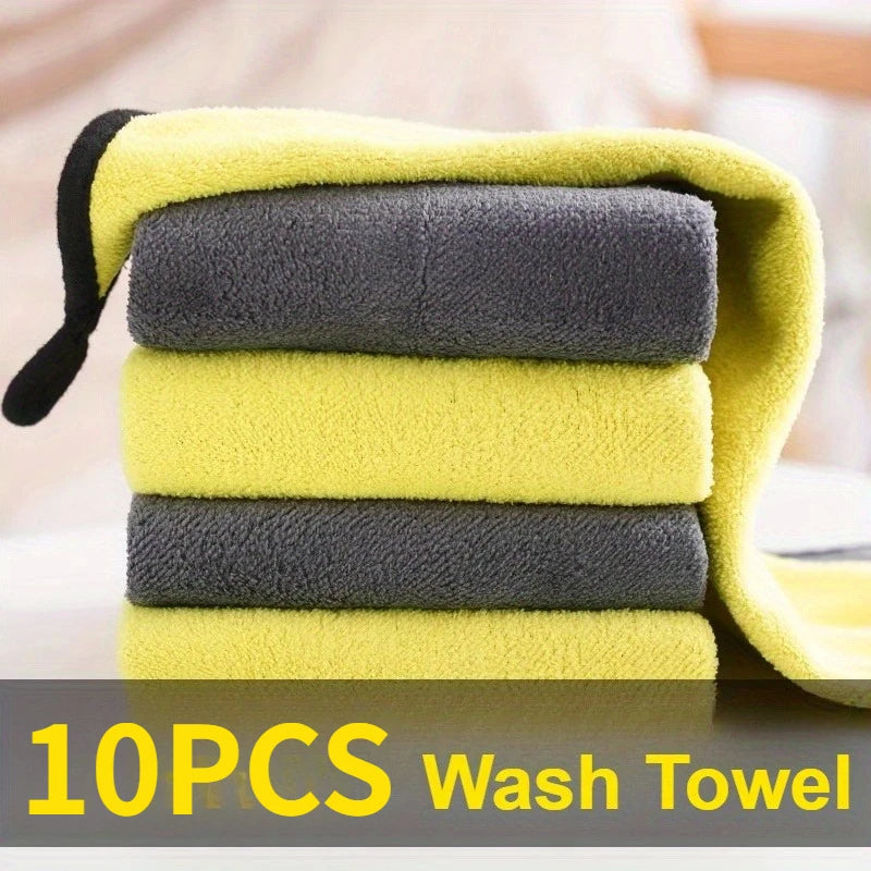 5/10 pcs ar Wash Microfiber Towel 30x30CM Car Cleaning Drying Cloth Hemming Car Care Cloth Detailing Car Wash Towel Zpaxo 10PCS YELLOW Superfine Fiber