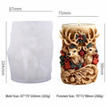 3D Double Deer Silicone Candle Mold – Christmas Cylindrical