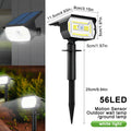 1-4PCS 56LED Solar Outdoor Lights Motion Sensor IP65 Waterproof 3 Modes Security Spotlight Wall Landscape Lighting Yard Driveway Zpaxo 56 LED White Light 1pc