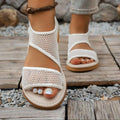 2025 Women Sandals Flat Buckle Strap Femme Beach Lightweight Shoes Zpaxo Beige 36