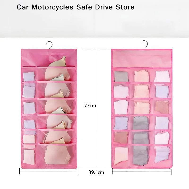 CMDouble Sides Bar Underwear Storage Hanging Bag Dormitory Home