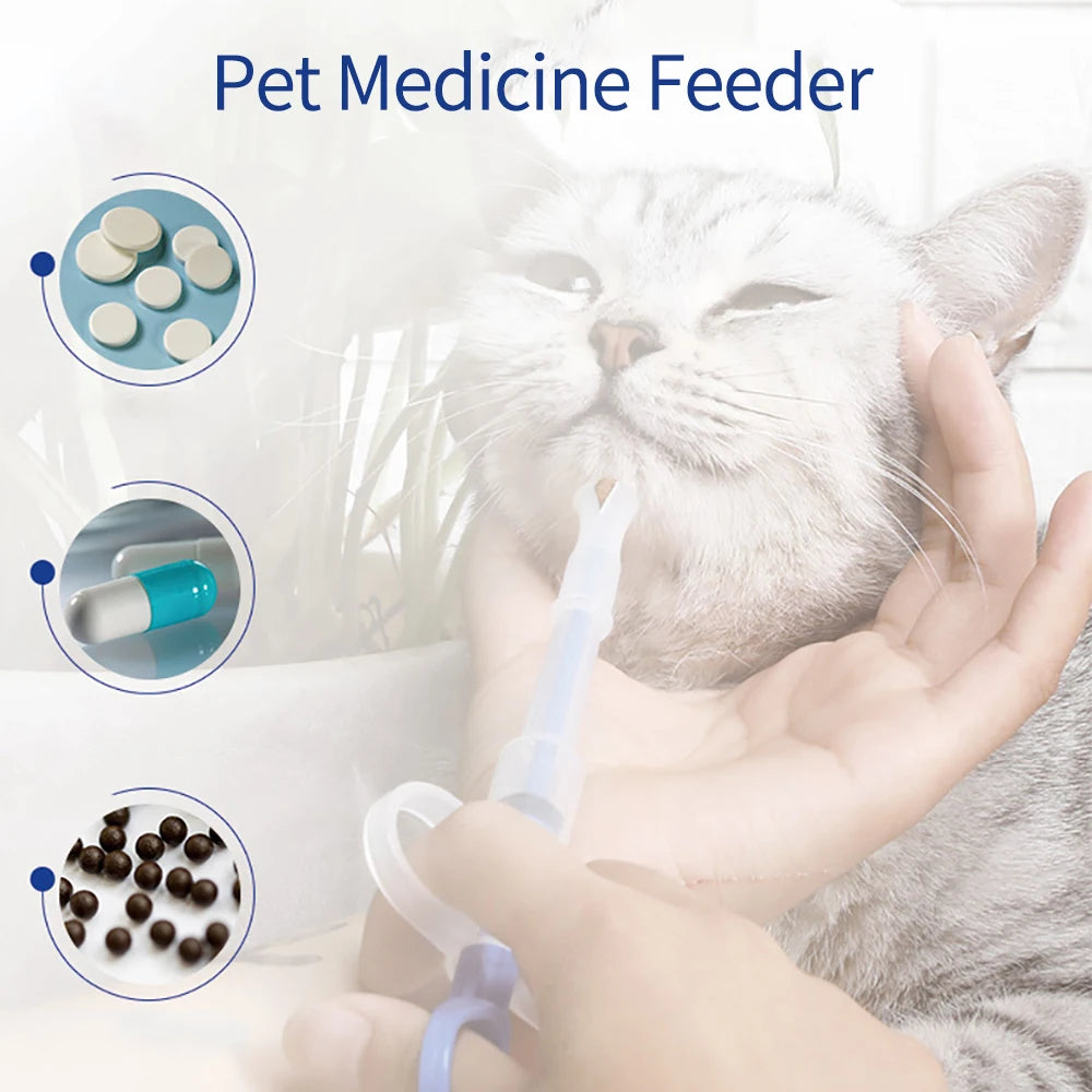 Pet Medicine Feeder Cat Tablet Syringe Feeder Soft Tip Dual Purpose Feeder Cat Pill Shooter Pet Pills Applicator Random Color Zpaxo