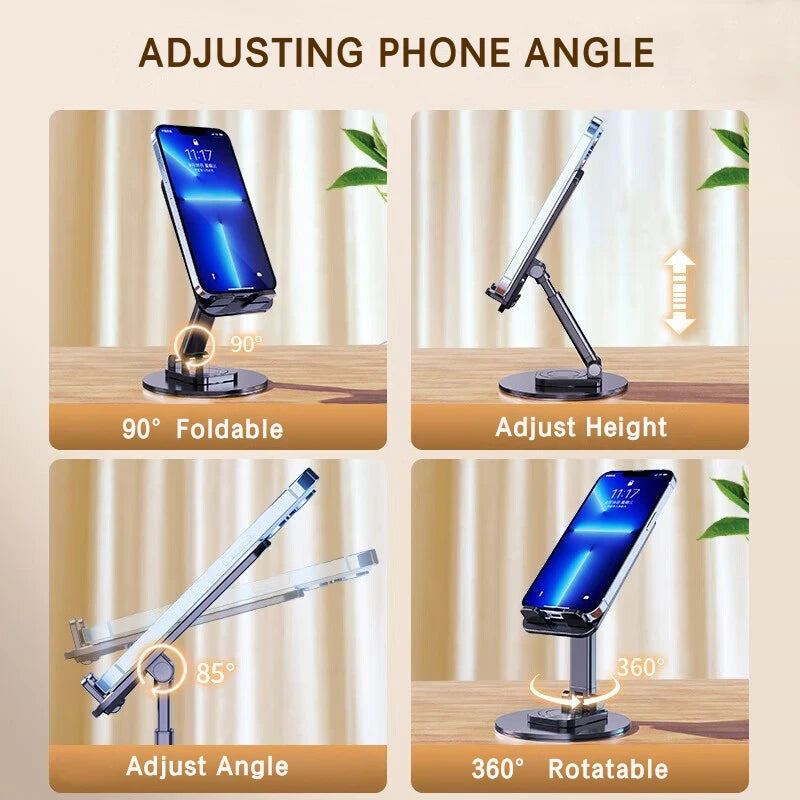 360° Rotation Stand Desktop Mobile Phone Holder Universal Cellphone Holder Foldable Phone Bracket For iPhone 16 15 Xiaomi Huawei Zpaxo