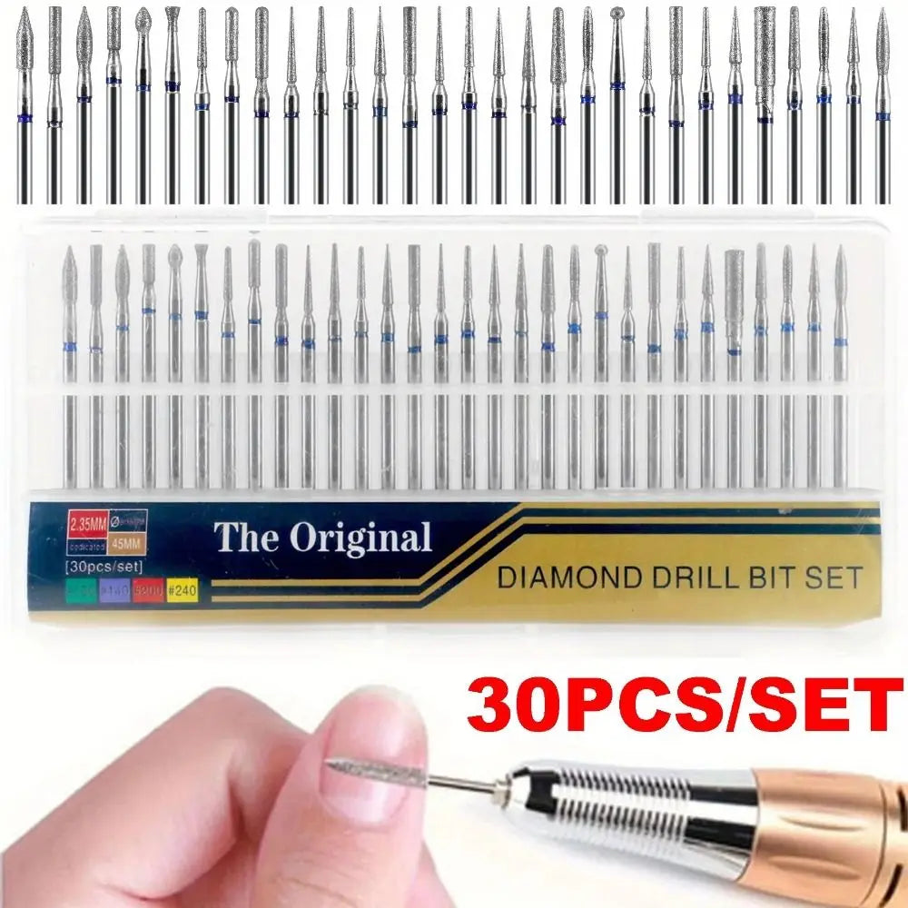 Durable Diamond Nail Drill Bits Cuticle Removal Cone Shape Buffing Zpaxo
