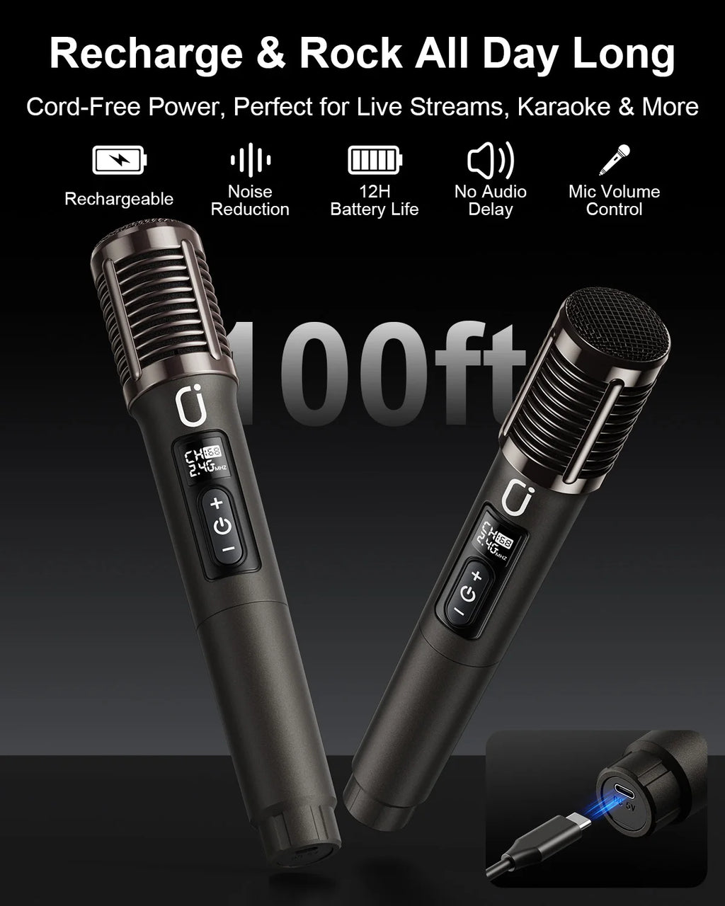 T50-T Karaoke Machine Portable Bluetooth Speaker 2 Wireless