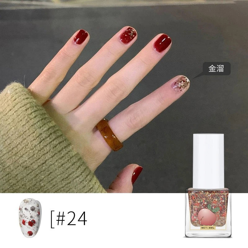 Water-based Peel-off Nail Polish No UV Lamp Needed Long-lasting Zpaxo 25