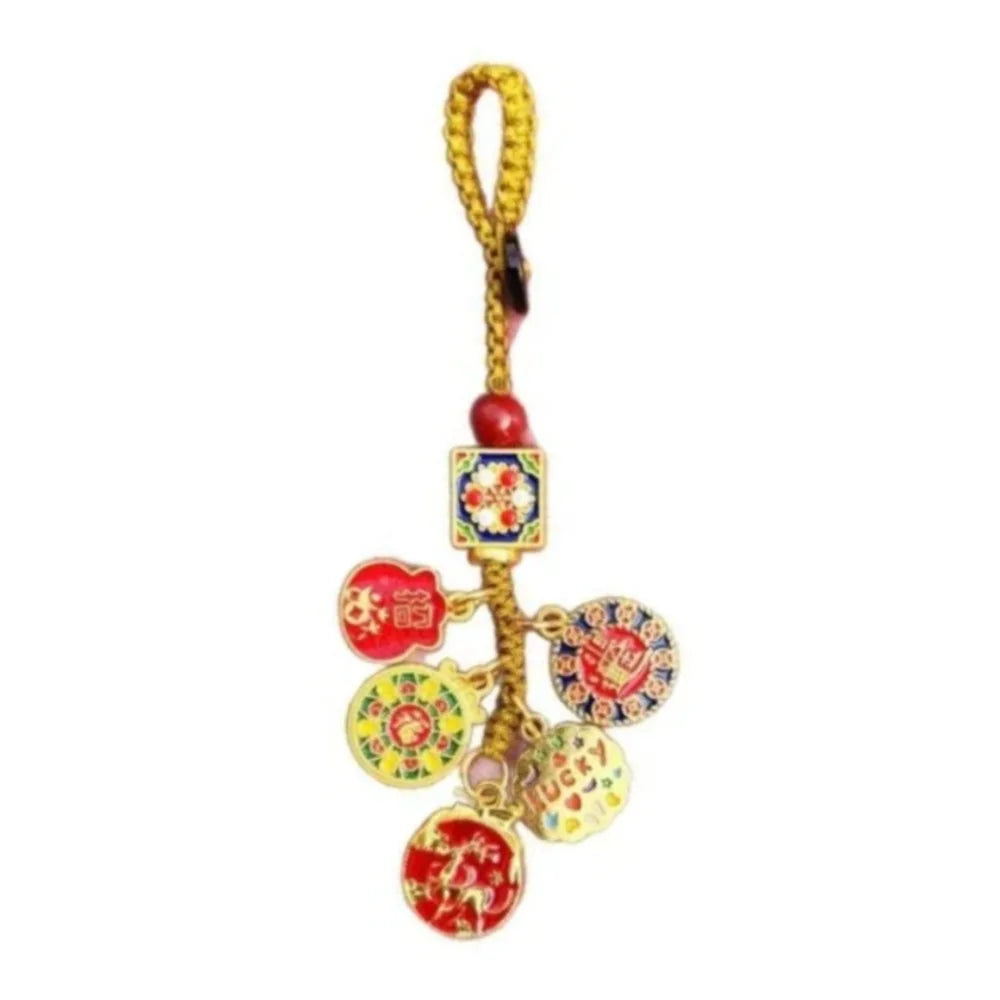 Small Pendant Car Keys Charms Car Key Charms Hand-woven Plutus Lucky Keychain Short Lanyard Chinese Style Key Chain Strap Men Zpaxo Style B