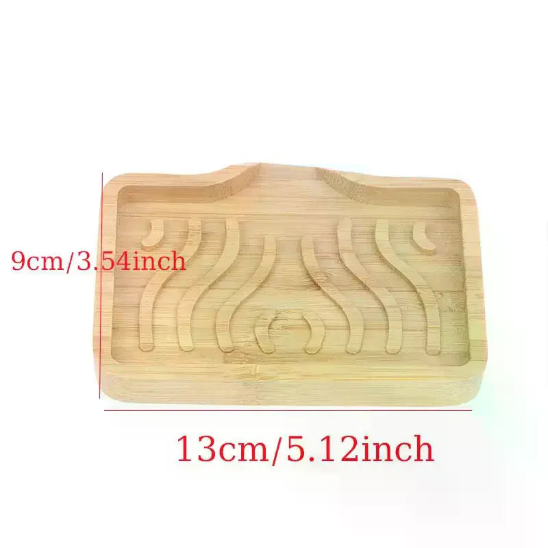 Bamboo Soap Dish Holder Tray Wood Bar Saver Self Draining Case Zpaxo