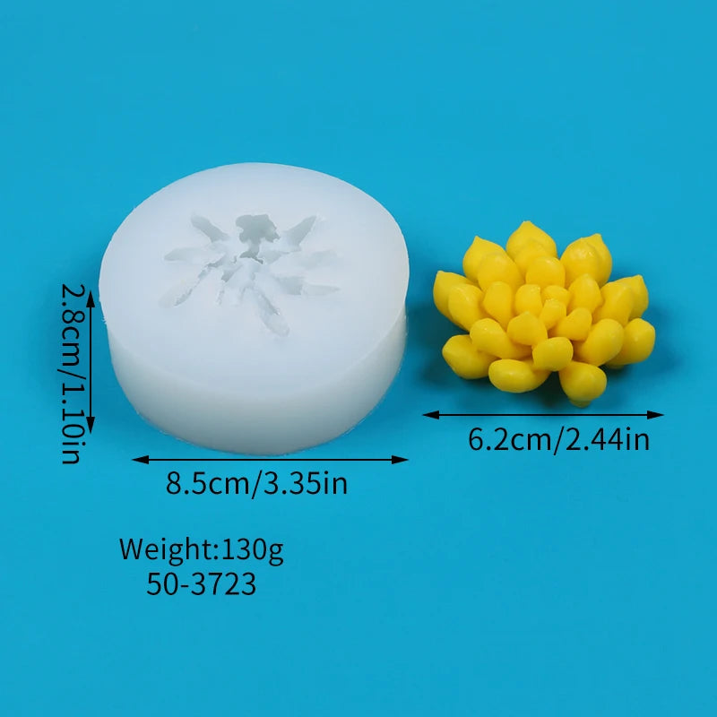 Succulents Candle Silicone Mold 3D Cactus Succulent Plants Soap Aroma Plaster Cement Craft Ornament Making Mold Home Decor Zpaxo 50-3723-D