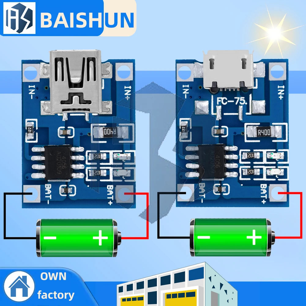 TP4056 5V 1A USB Li-ion Battery Charger Module, Dual Function Charging Board Without Protection Circuit Zpaxo
