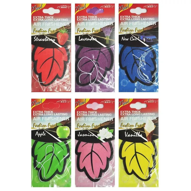 Leaf Hanging Car Air Freshener – Natural Scented Paper, 6 Scents
