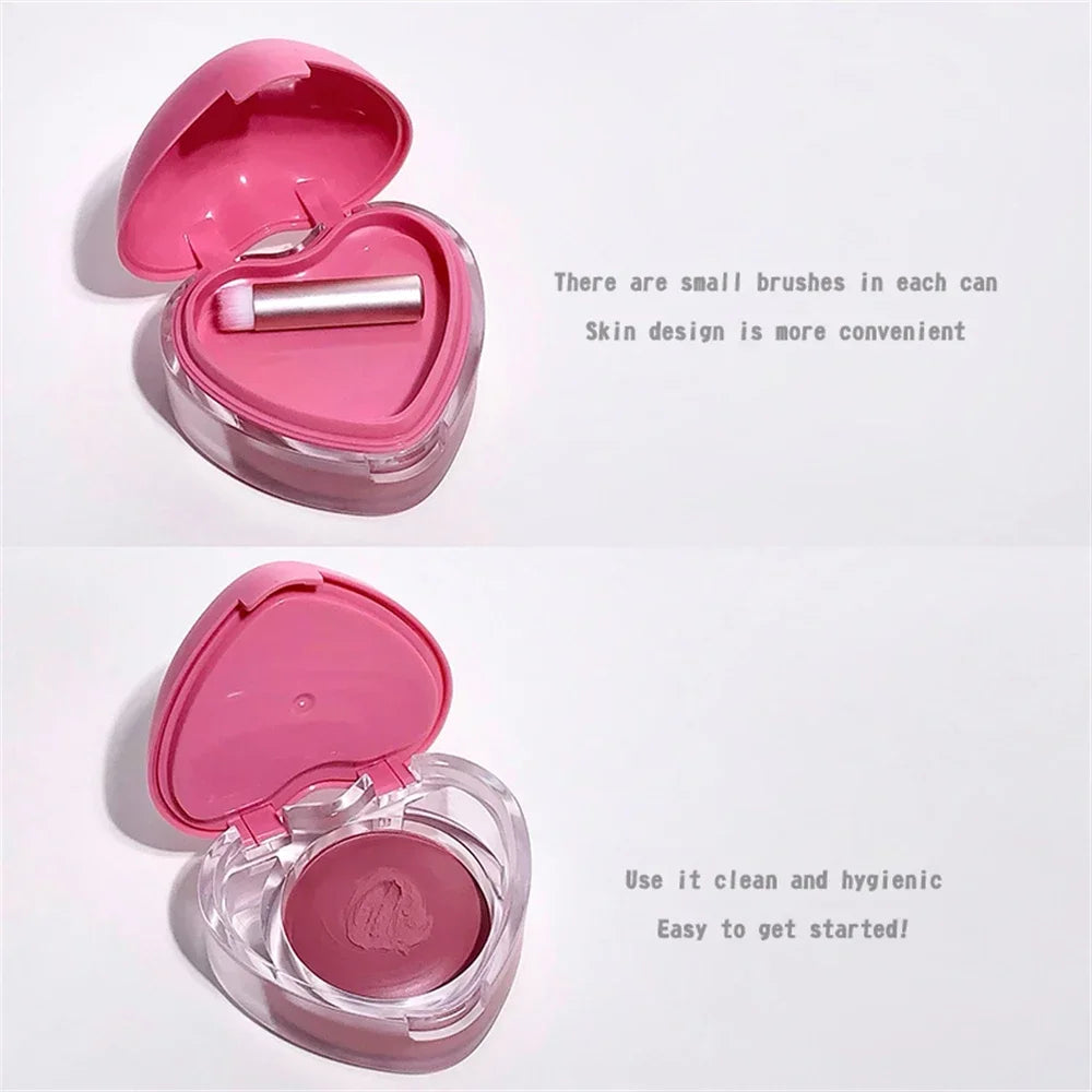 Lip&Cheek Dual purpose Makeup Lip Mud Clay Lipstick Matte Wooden Rose Lip Tint Peach Blusher Cream Lasting Natual Mousse Blush Zpaxo