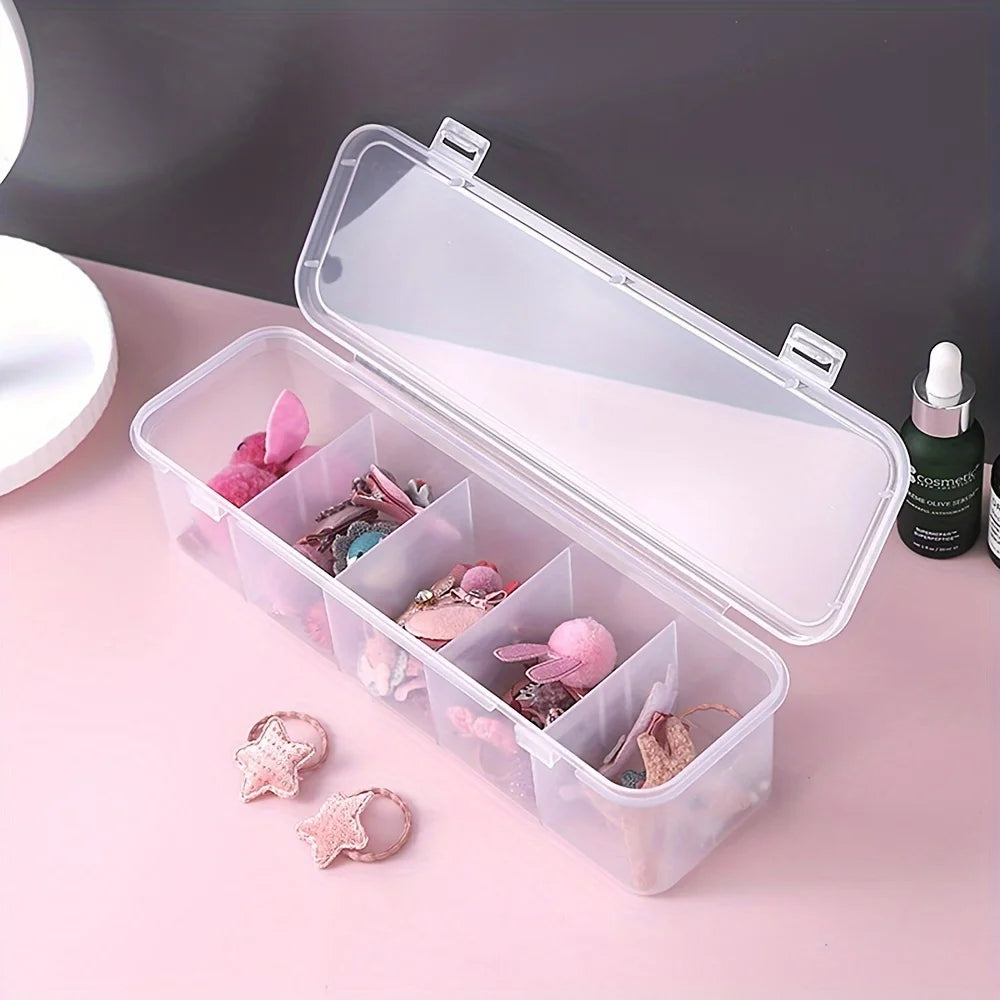 5-Cell Clear Acrylic Storage Box – Jewelry & Hair Accessories Jewelry Storage Box Zpaxo