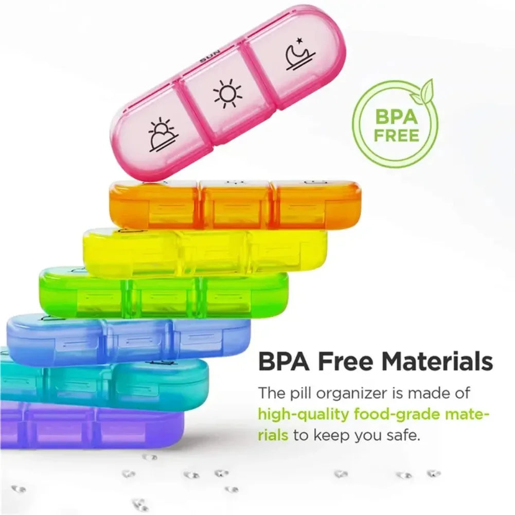 7 Days Pill Medicine Box Weekly Tablet Holder Storage Organizer Container Case Pill Box Splitters Pill Case Organizer Zpaxo